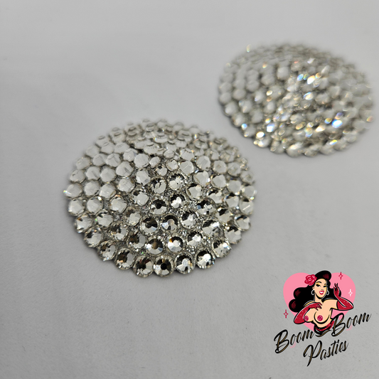 Crystal (Silver) Glamour Pasties (Size S)