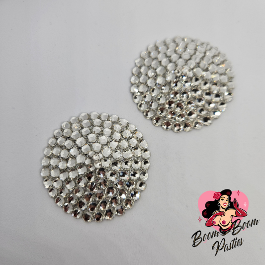 Crystal (Silver) Glamour Pasties (Size S)