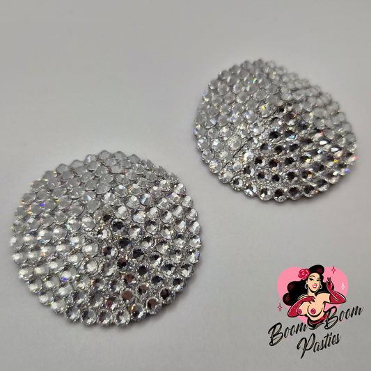 Silver Glamour Pasties (Size M)